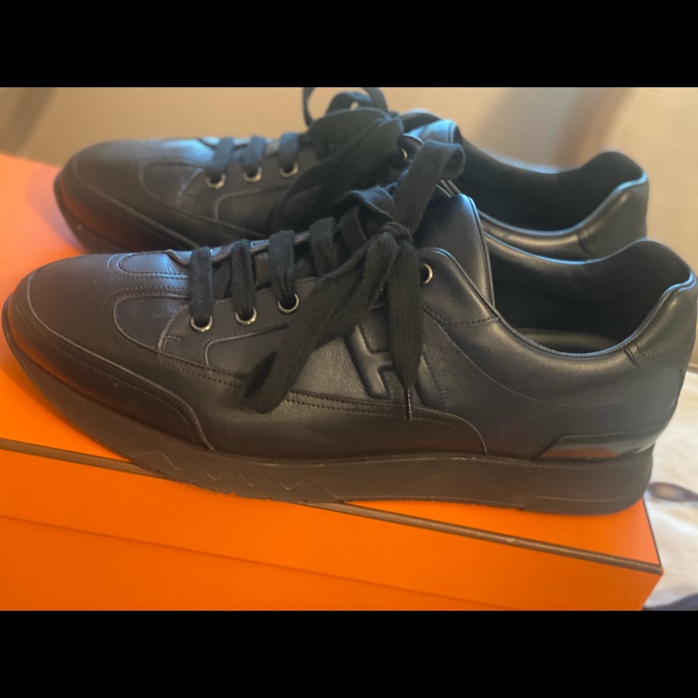 Hermès size 43 black leather shoes men’s - Picture 4 of 7